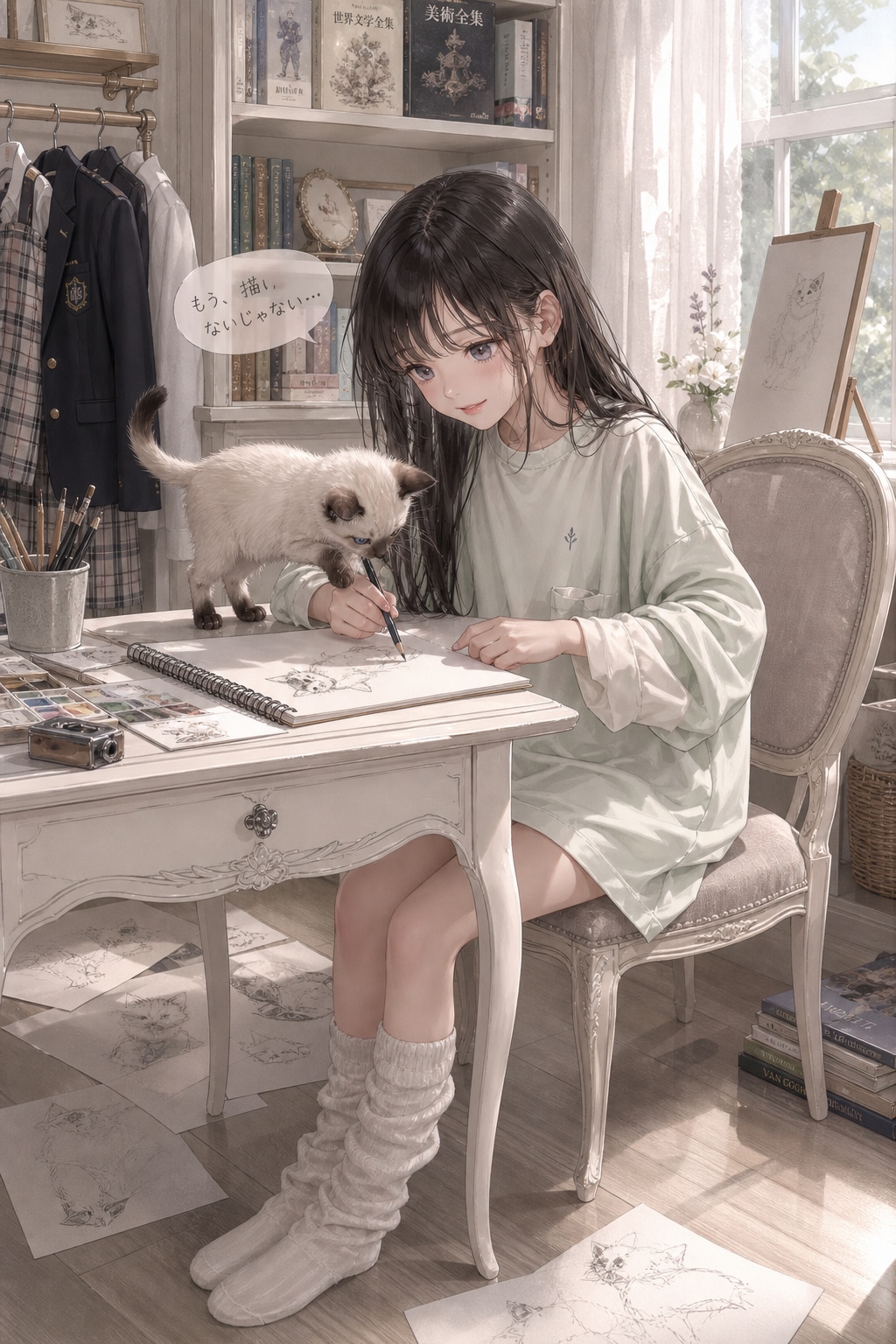 子猫のアオくんと波夷羅ねずちゃん。ver.小学６年生