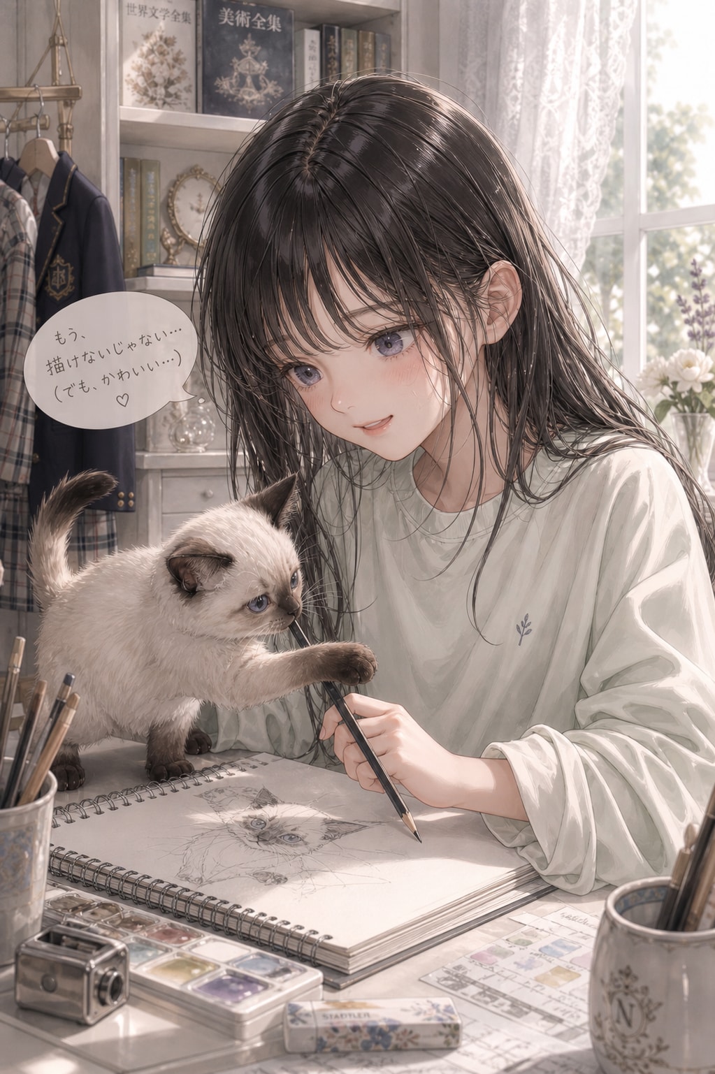 子猫のアオくんと波夷羅ねずちゃん。ver.小学６年生