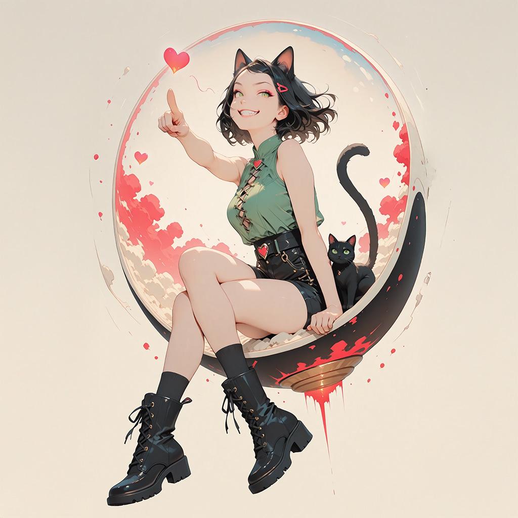 猫ちゃんは積極的『捕まえちゃうニャ』 | の人気AIイラスト・グラビア