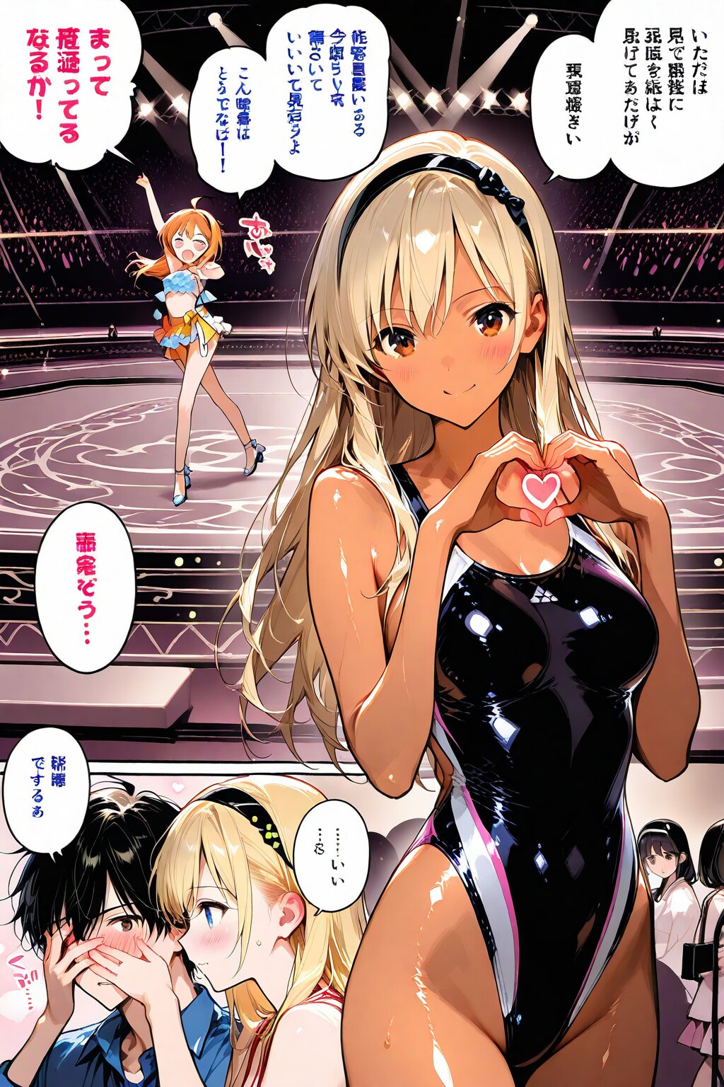 （漫画風）トロピカル水着アイドルちゃん達の日常♪