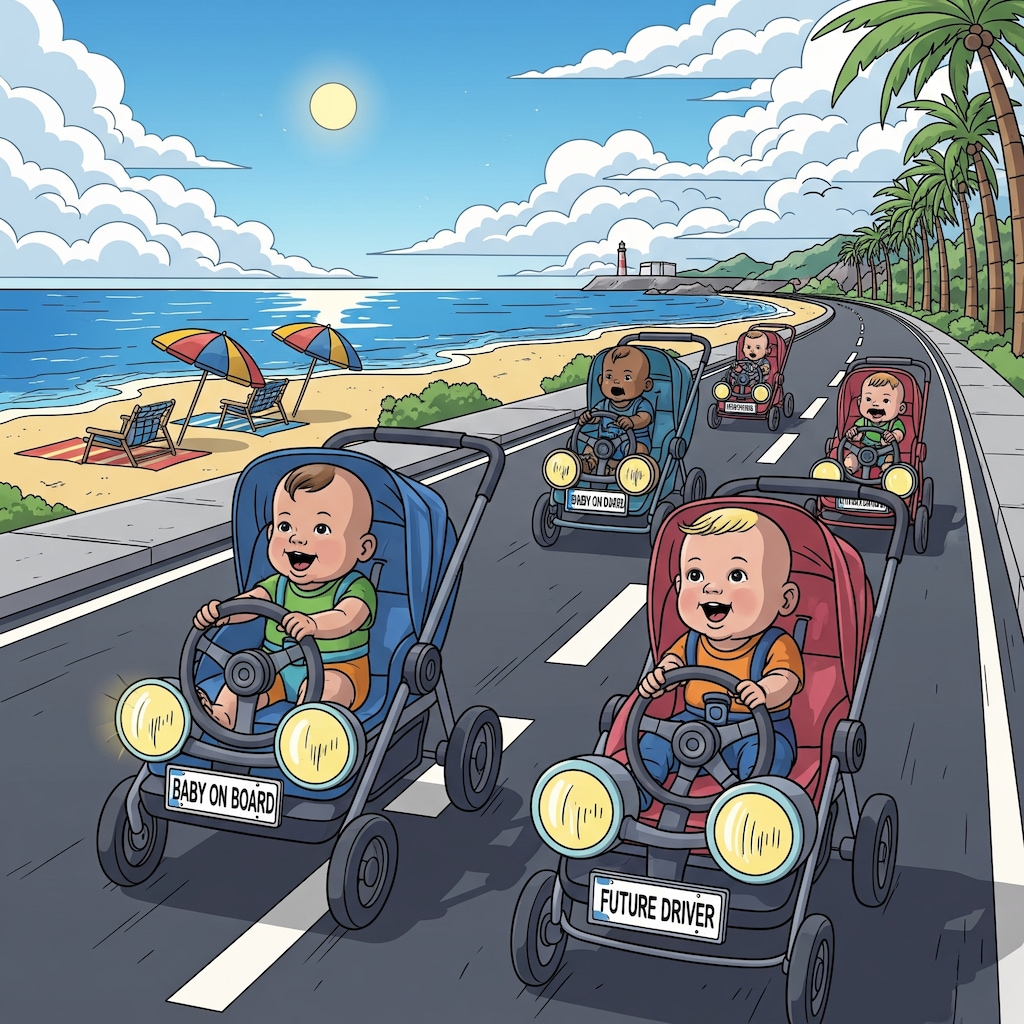 赤ちゃん乗ってます