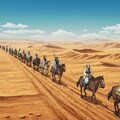 砂漠を移動中のキャラバン隊 2枚目