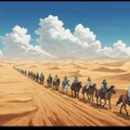 砂漠を移動中のキャラバン隊 3枚目