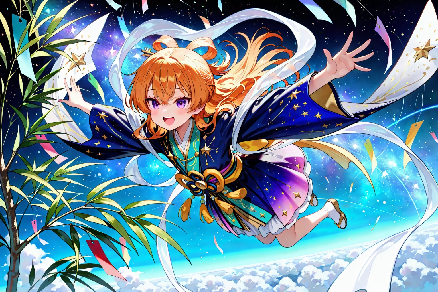 【✨🎋ちちぷい公式投稿企画：夜空🌌✨】🌟 織姫になった冬華ちゃん 💗