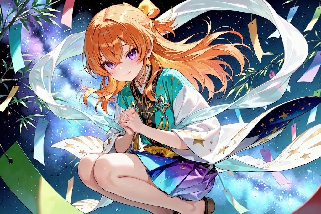 【✨🎋ちちぷい公式投稿企画：夜空🌌✨】🌟 織姫になった冬華ちゃん 💗