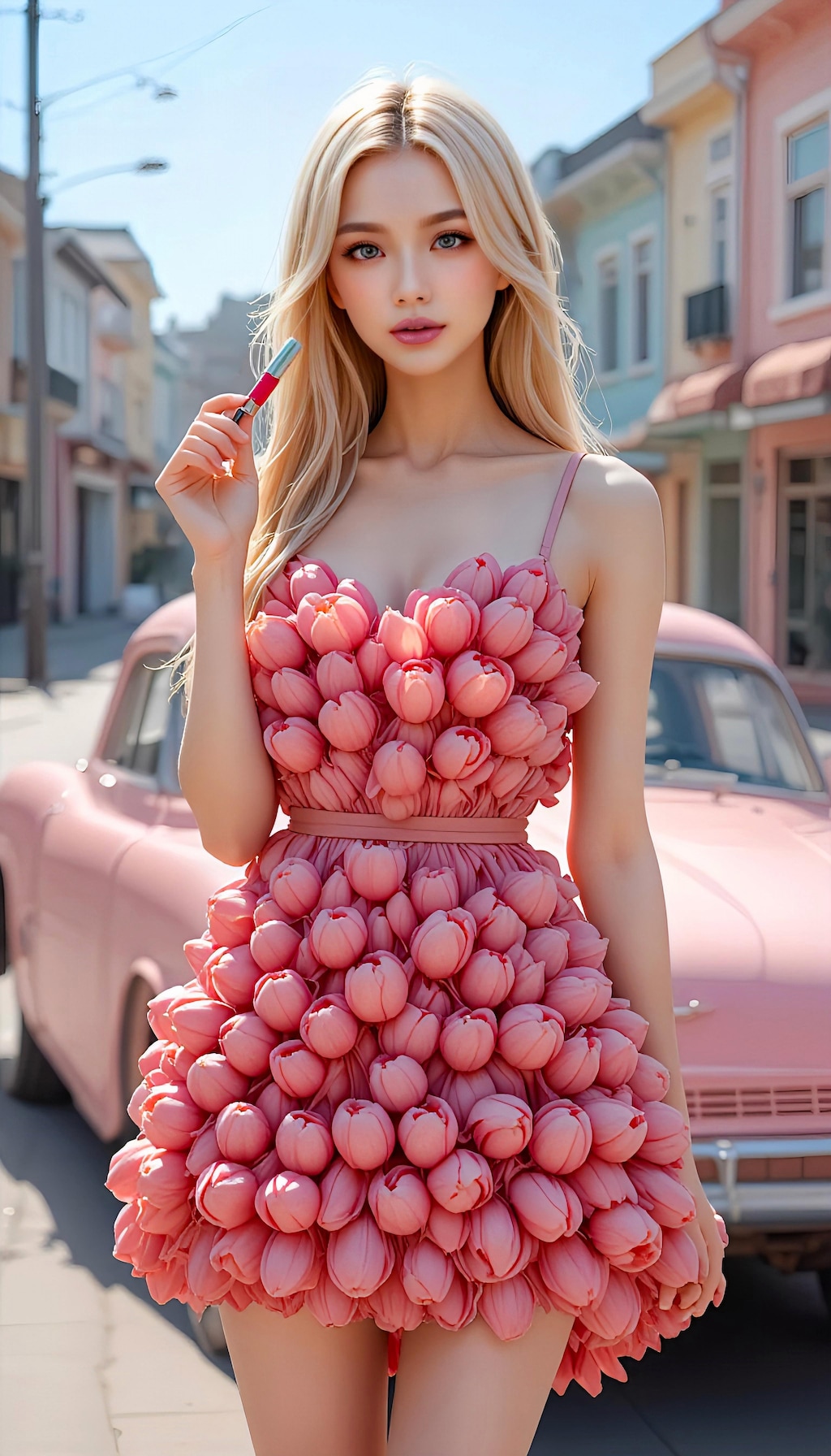 チューリップドレスの君