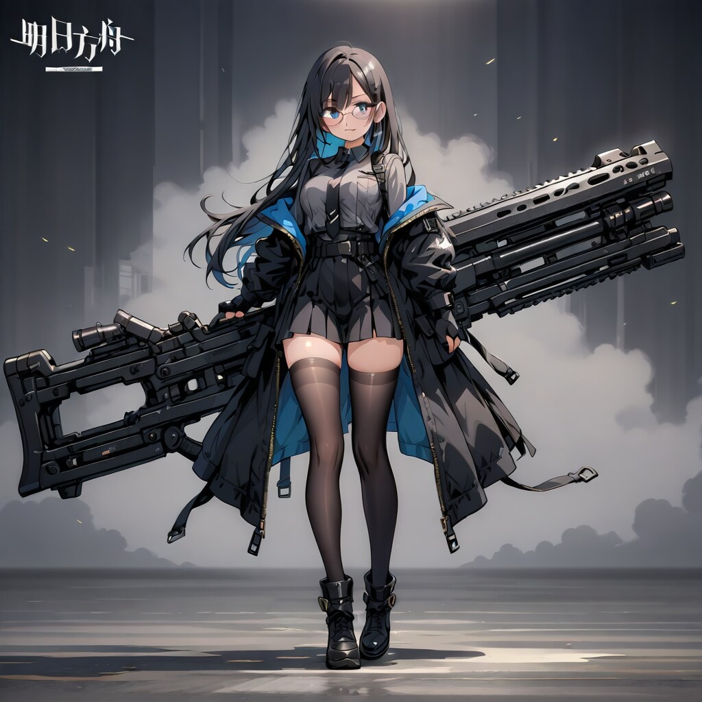黒髪メガネ 巨大武器