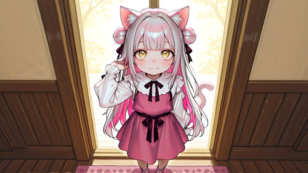 猫娘の服を着たネコ娘