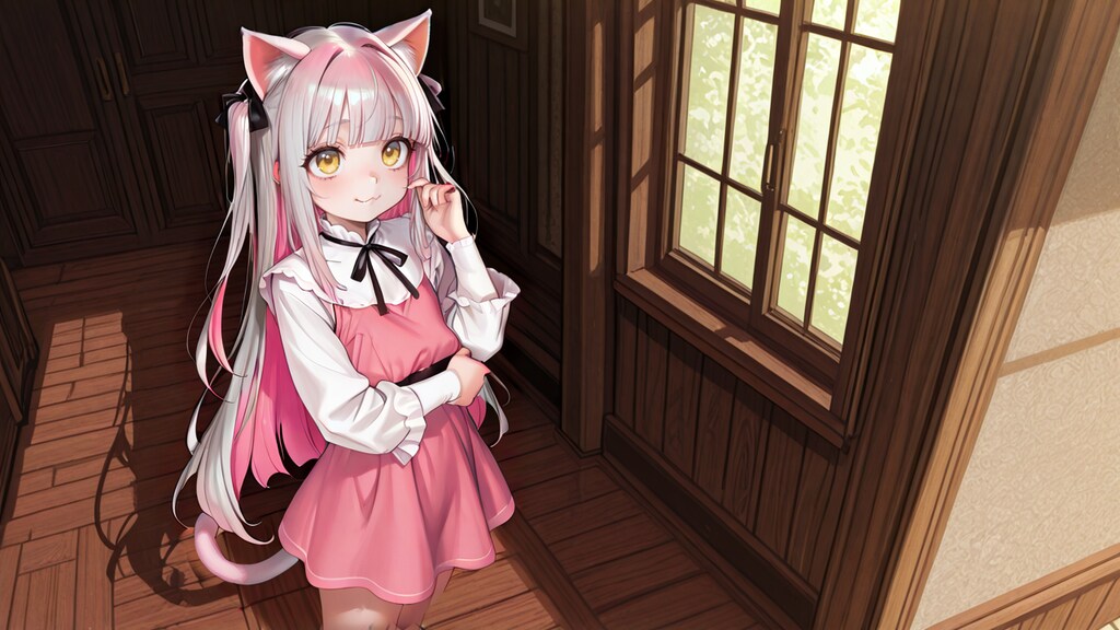 猫娘の服を着たネコ娘