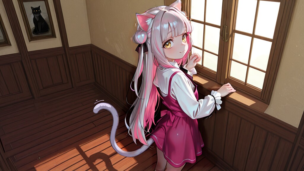 猫娘の服を着たネコ娘