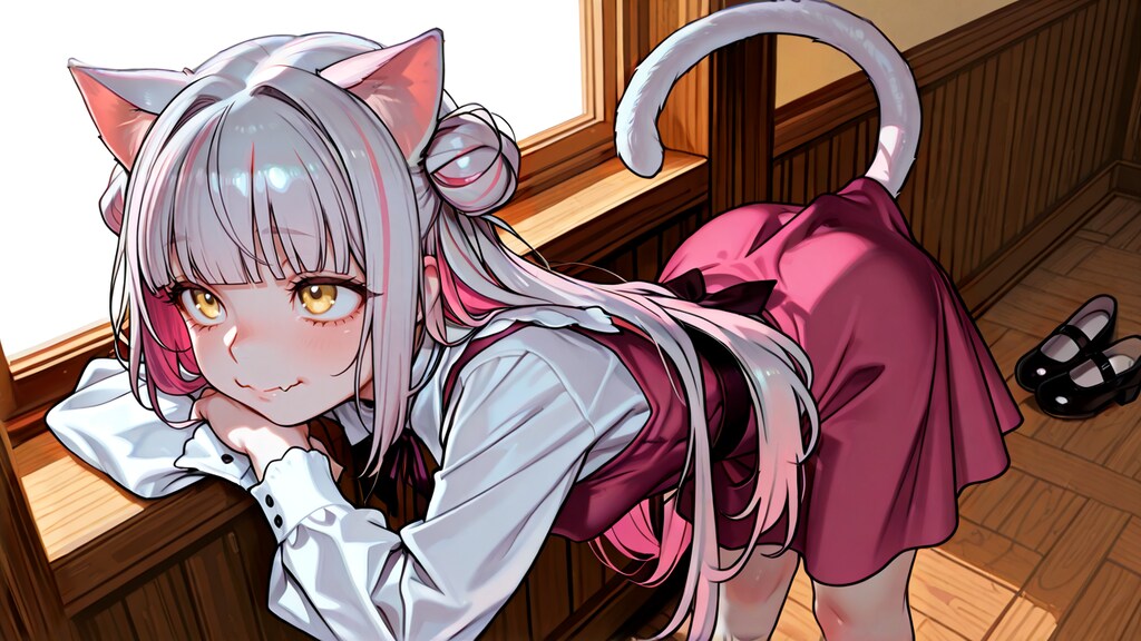 猫娘の服を着たネコ娘