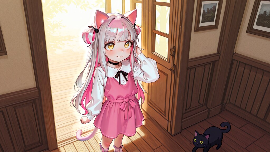 猫娘の服を着たネコ娘