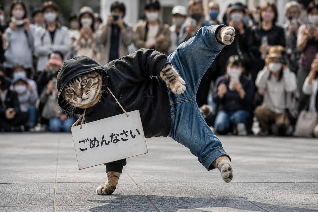 謝罪を要求される猫