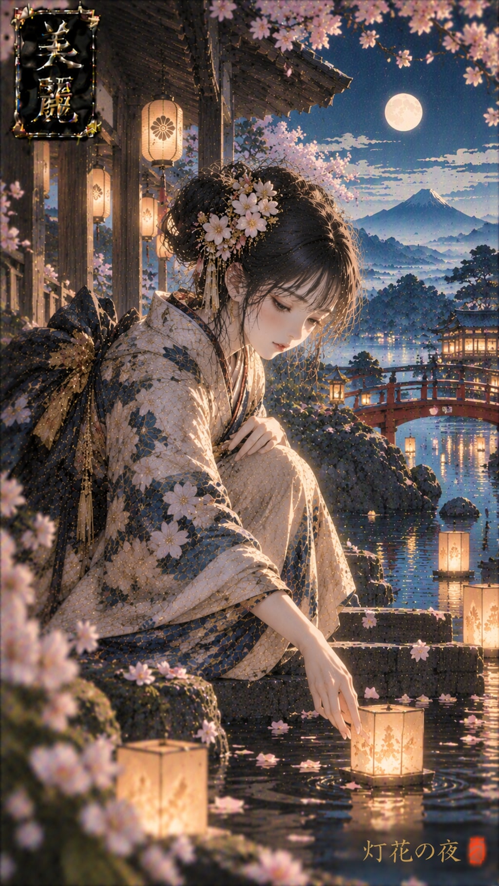 Beautiful Japanese-style illustration / 和風美麗イラスト #patreon #ChatGPT #kimono #wafuu #美麗 #和風 #美麗アート #be