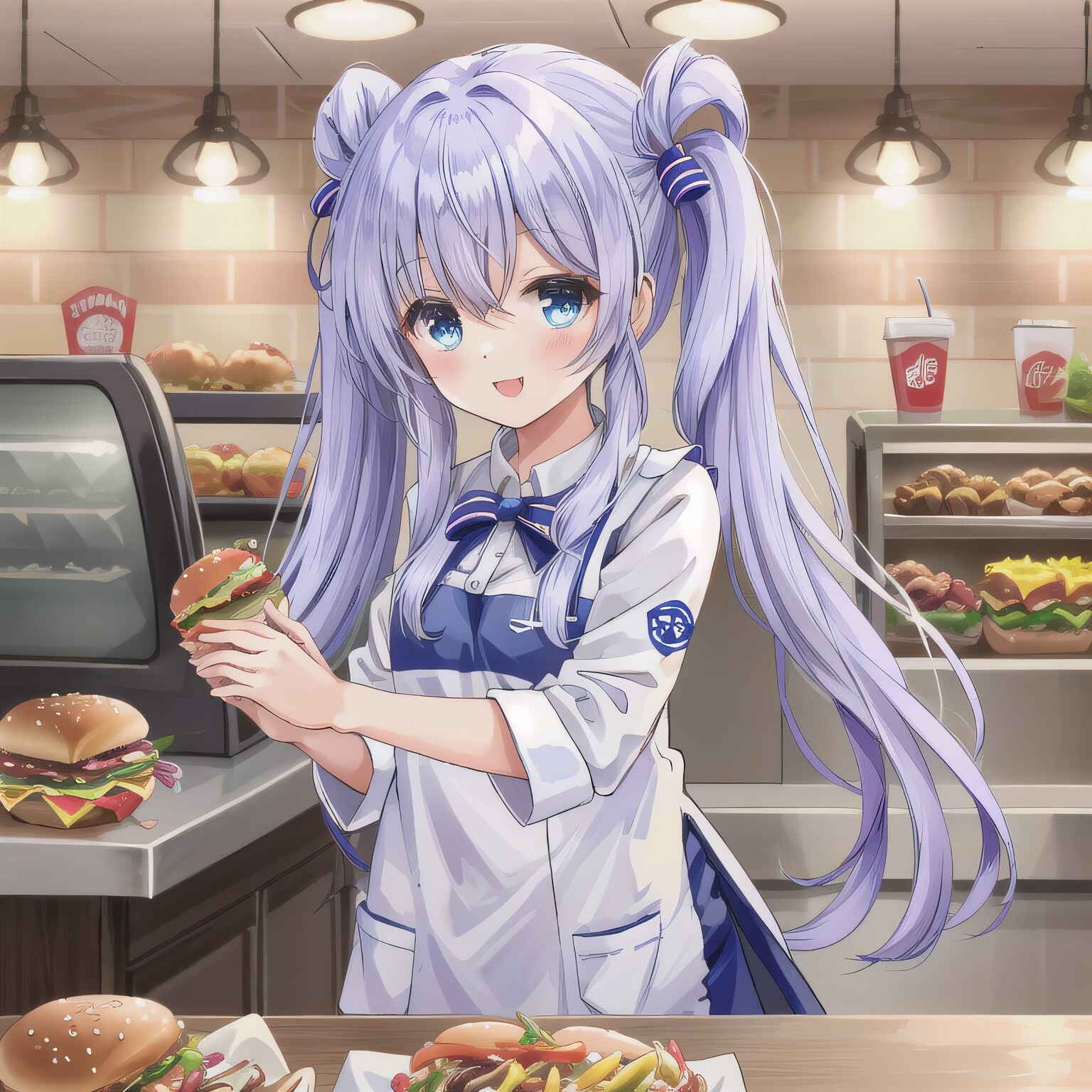 紫髪ロングでクルーの少女９ | の人気AIイラスト・グラビア