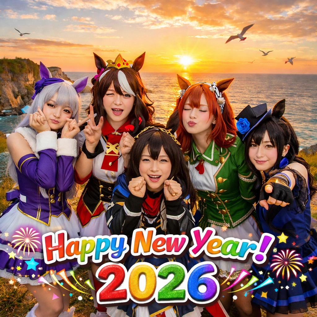 午年を祝うコスプレの人達