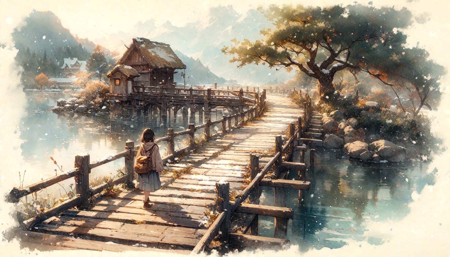 木の橋と少女83 | の人気AIイラスト・グラビア