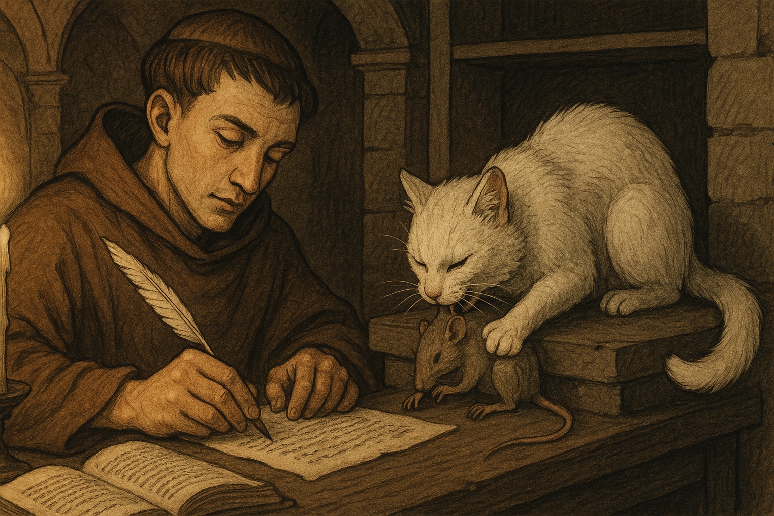 修道士の探求と白猫の狩猟 | の人気AIイラスト・グラビア