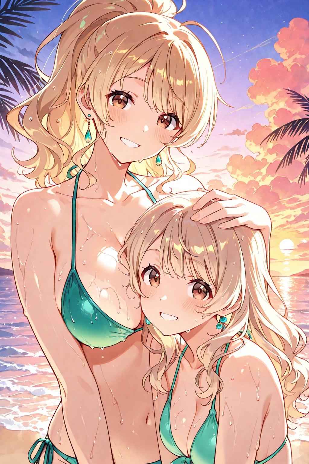 夕暮れの海辺
