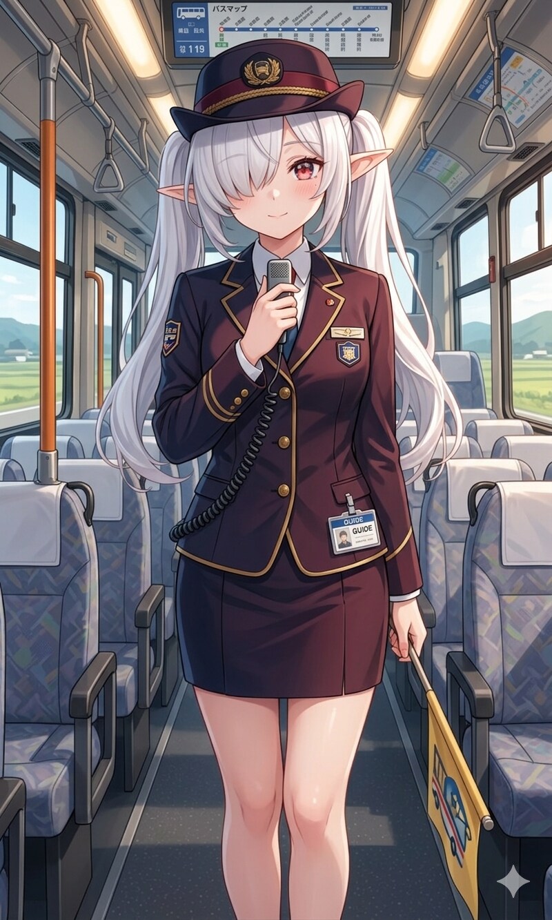 バスガイドのシロネさん