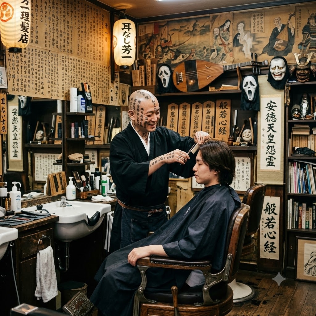 耳なし芳一理髪店