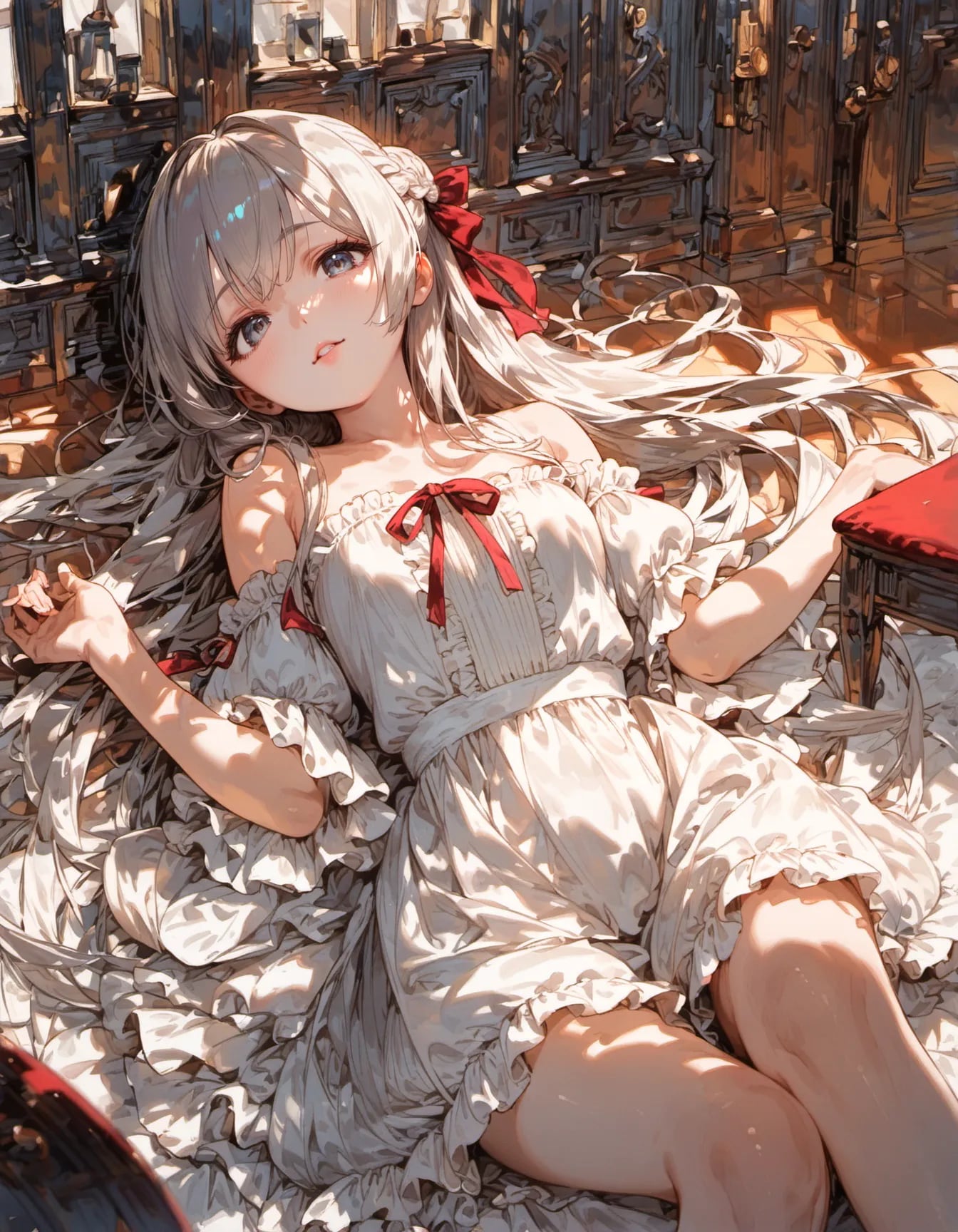 Reverie in Ivory and Scarlet | の人気AIイラスト・グラビア