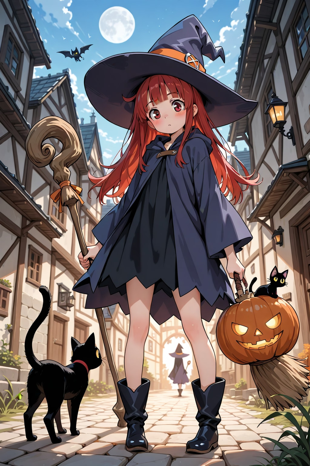 魔女と黒猫 | の人気AIイラスト・グラビア