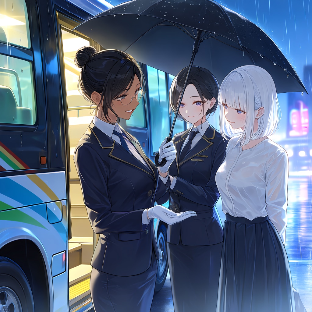 お待ちしておりました、白髪様ですね。ウチのみっちゃんがバスガイドのアルバイト中に出会った #白髪光莉 様