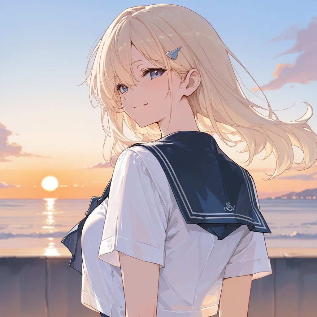 初夏の風夕日の海にちちぷいや　弾