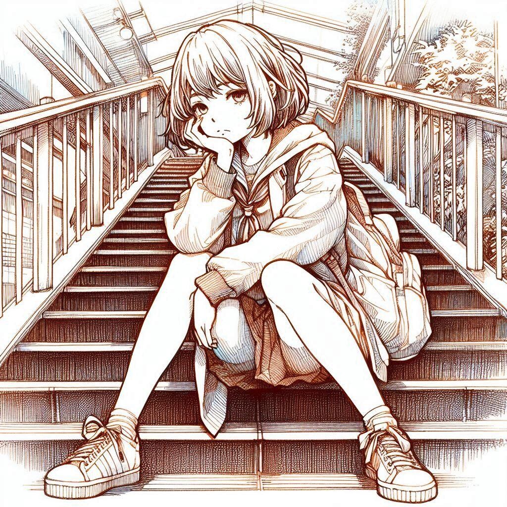 階段の少女④