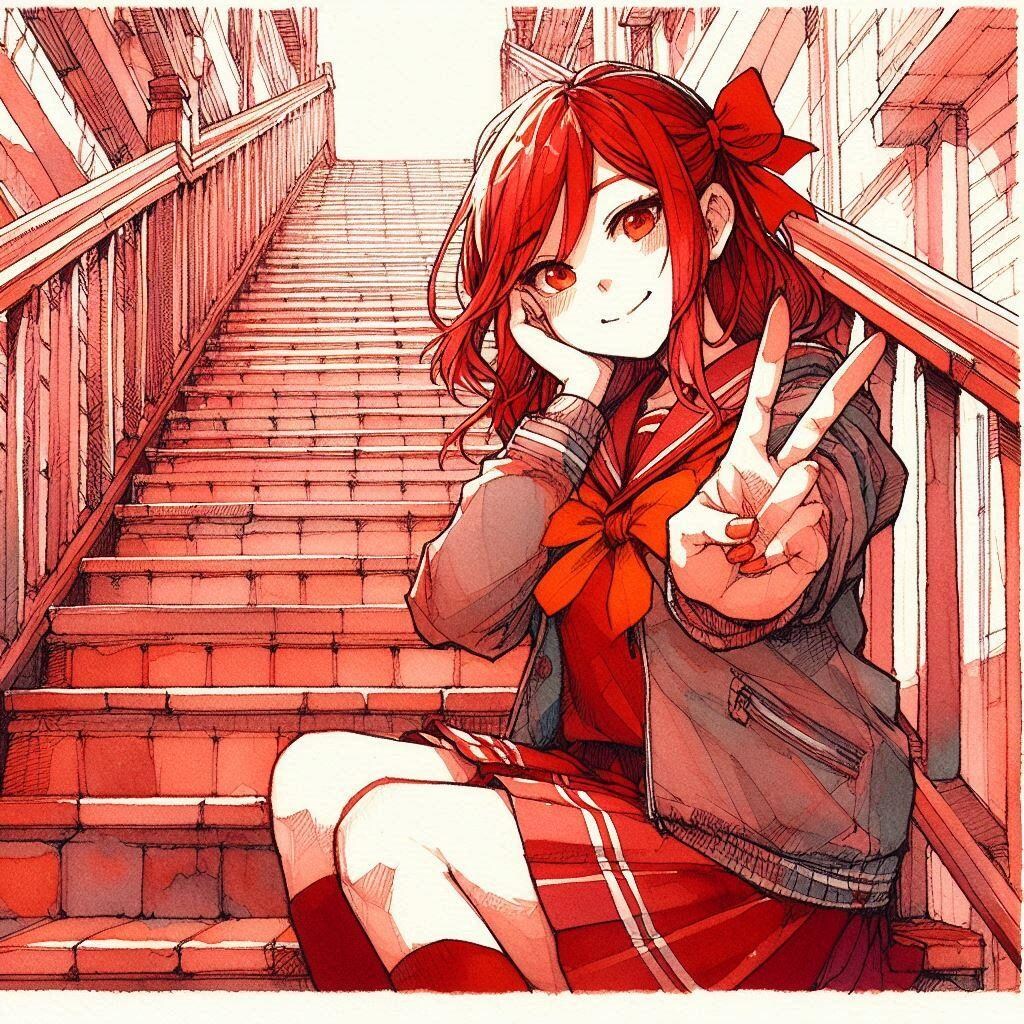 階段の少女④