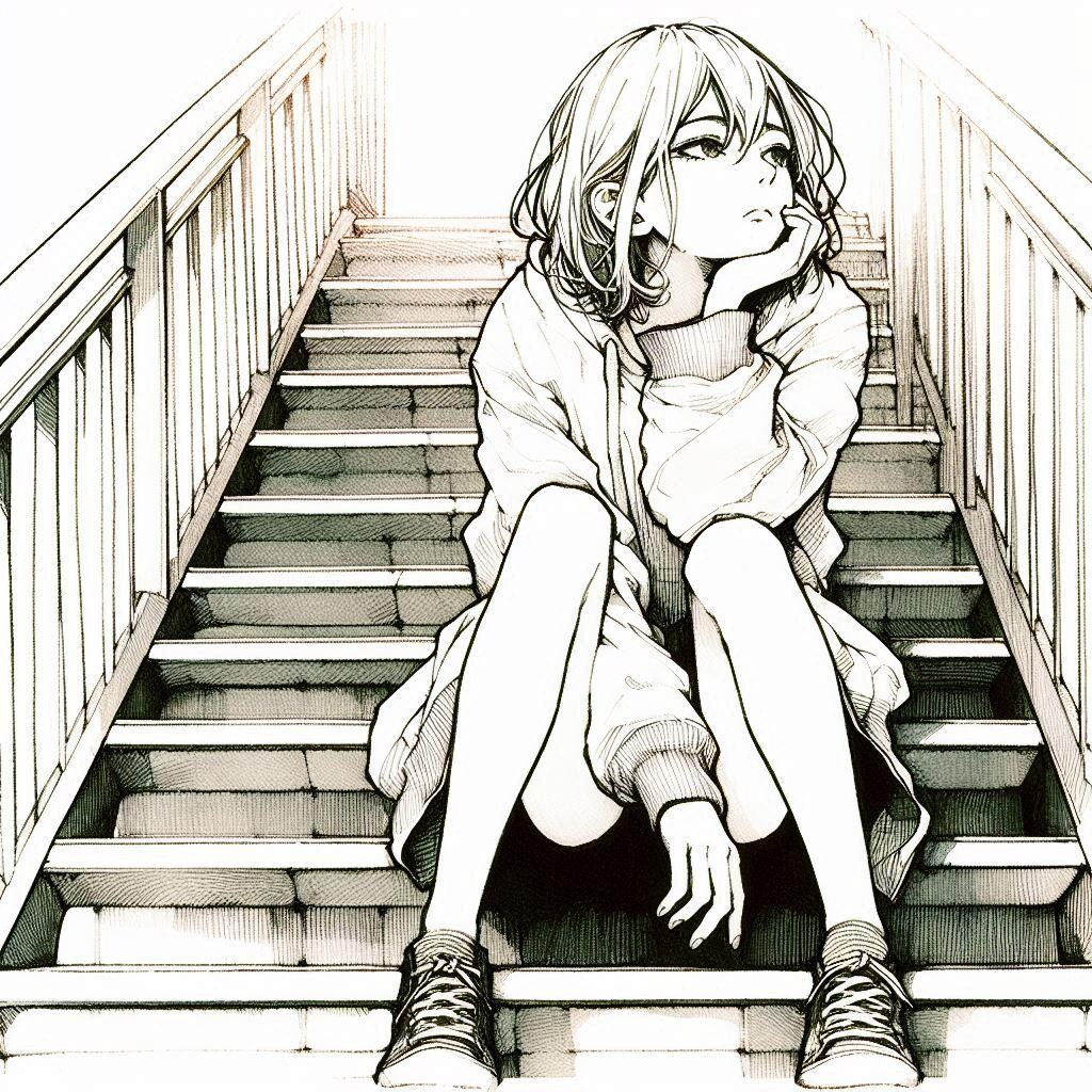 階段の少女④