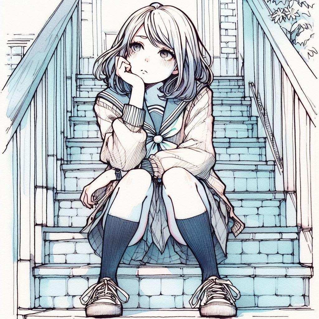 階段の少女④