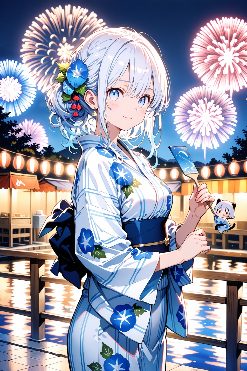 浴衣で花火大会