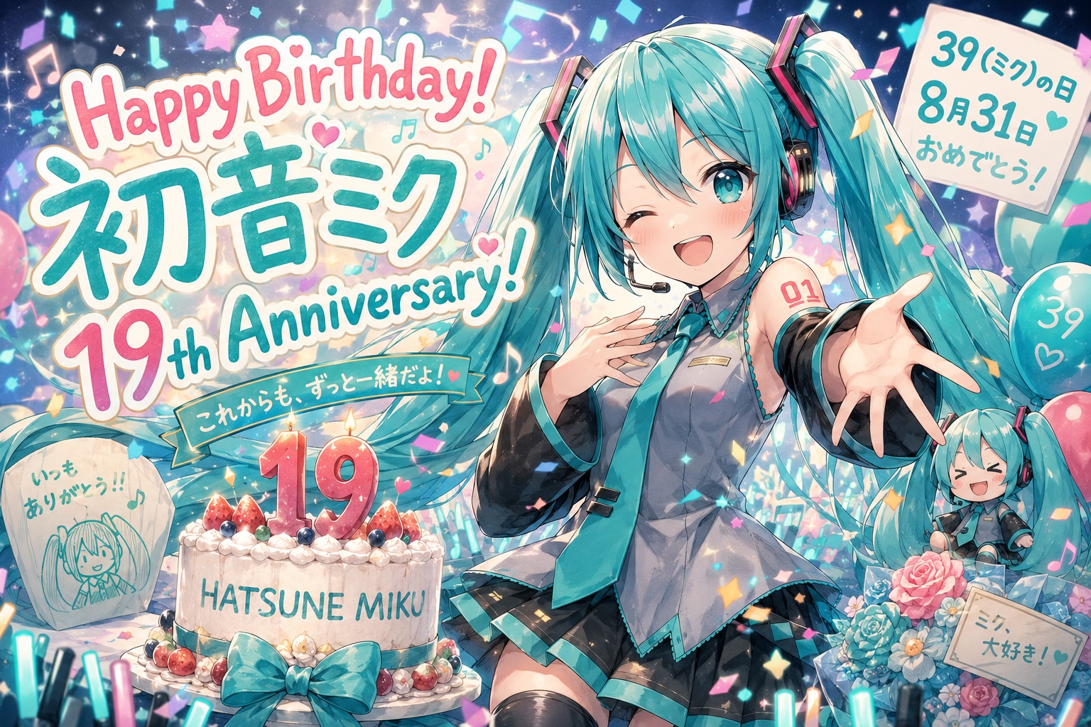 初音ミク、爆誕から19週年!! | の人気AIイラスト・グラビア