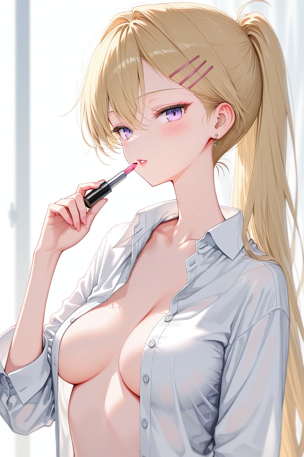 メイク中のギャル