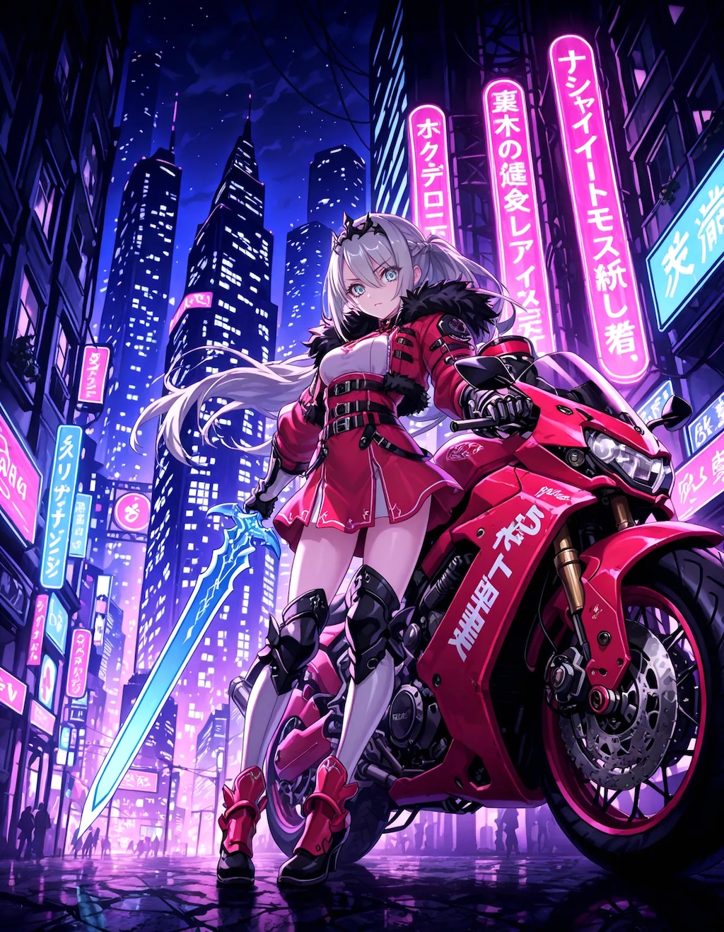 『王国最強の姫騎士が、サイバーパンクの異世界に転生した』