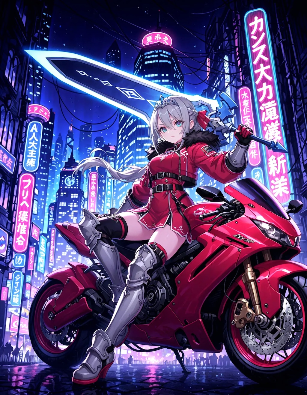 『王国最強の姫騎士が、サイバーパンクの異世界に転生した』