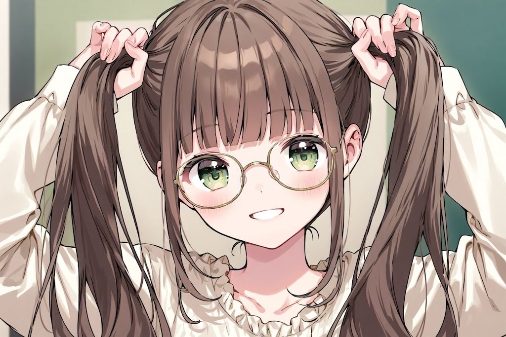 「今度はツインテールにしようかな？」