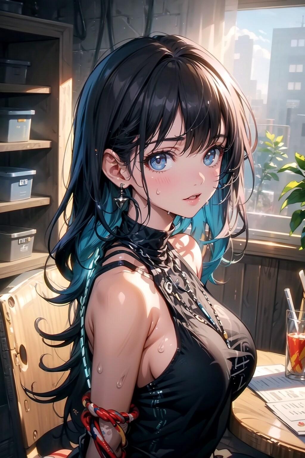 競泳水着のTOPAZお姉さんとコード
