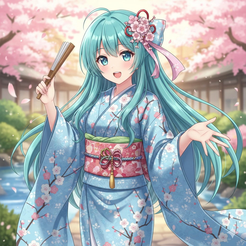 古典柄着物の女の子たち