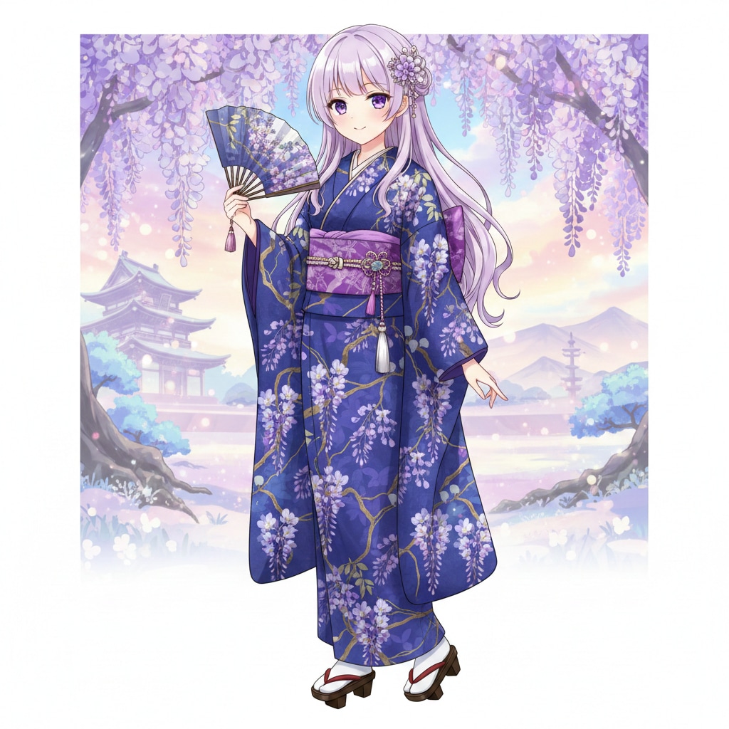 古典柄着物の女の子たち