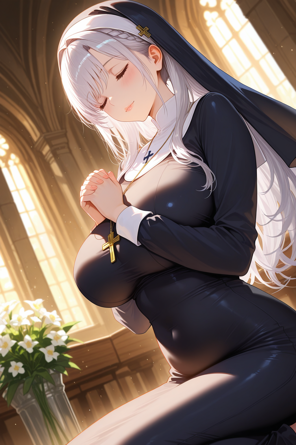 旅立つ勇者に祝福を授けてくれるシスターさん