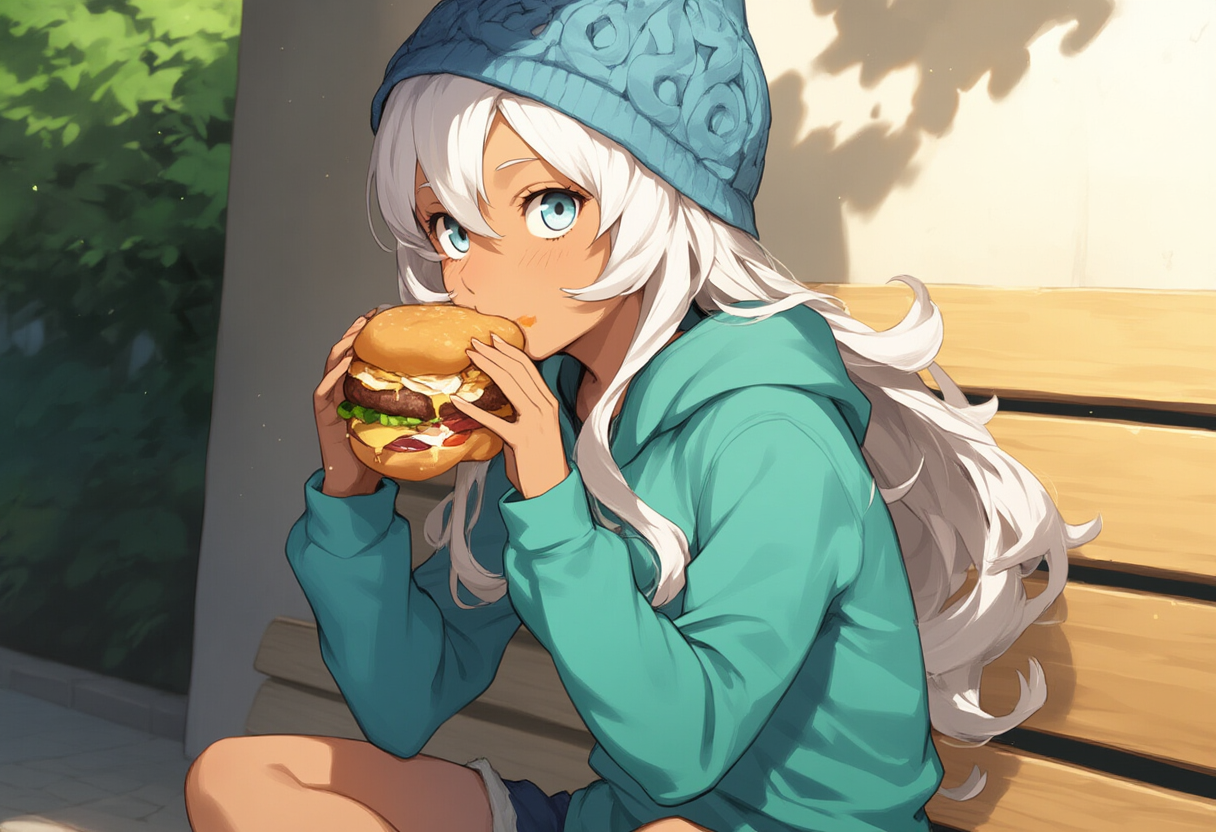 バーガーパーカー女子
