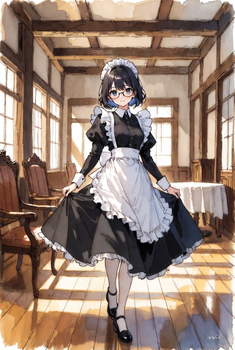 巨乳メガネのお屋敷メイド