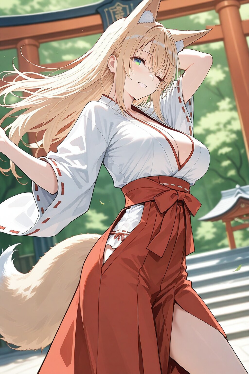 モフモフ巫女さん