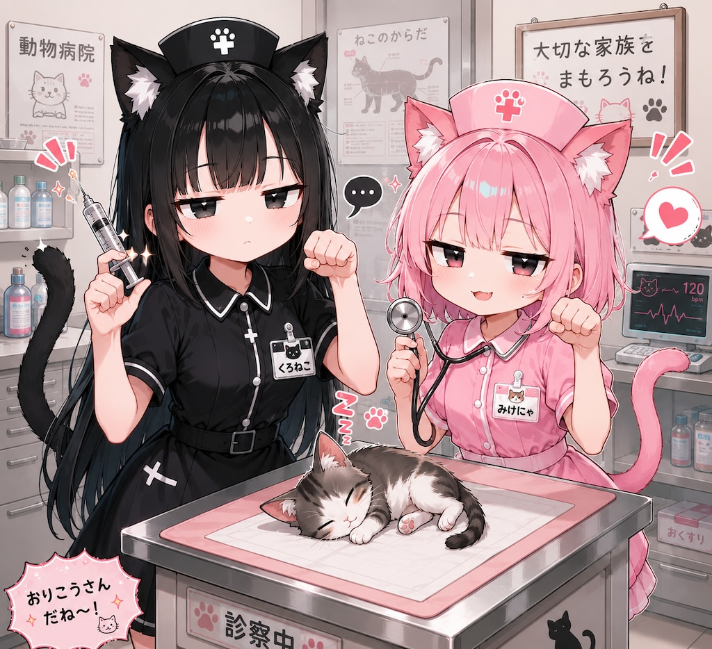 謎の海産物さんちの黒猫ちゃんとナースしてみた！！