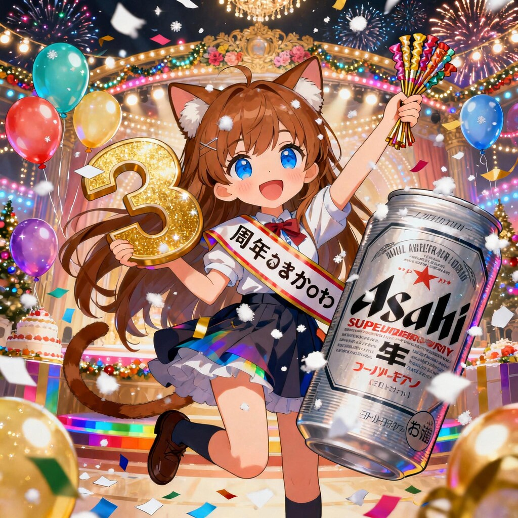 ちちぷい３周年祝いイラスト