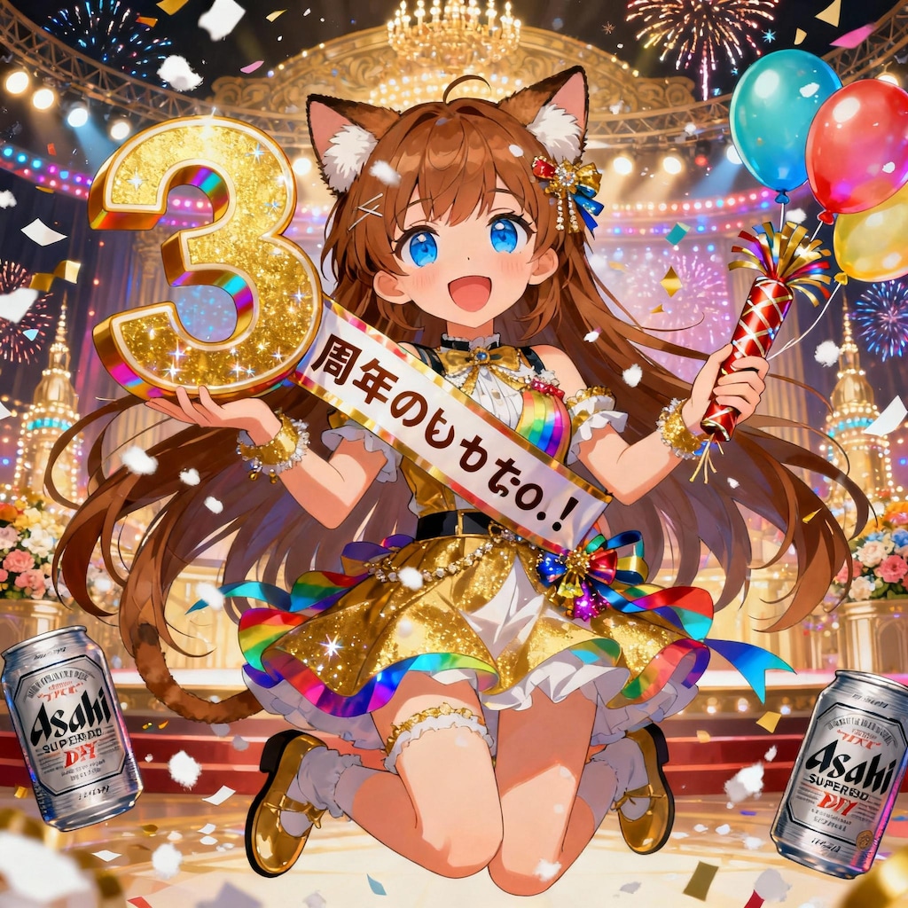 ちちぷい３周年祝いイラスト