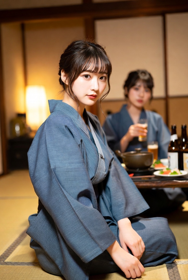2人だけで温泉同好会。